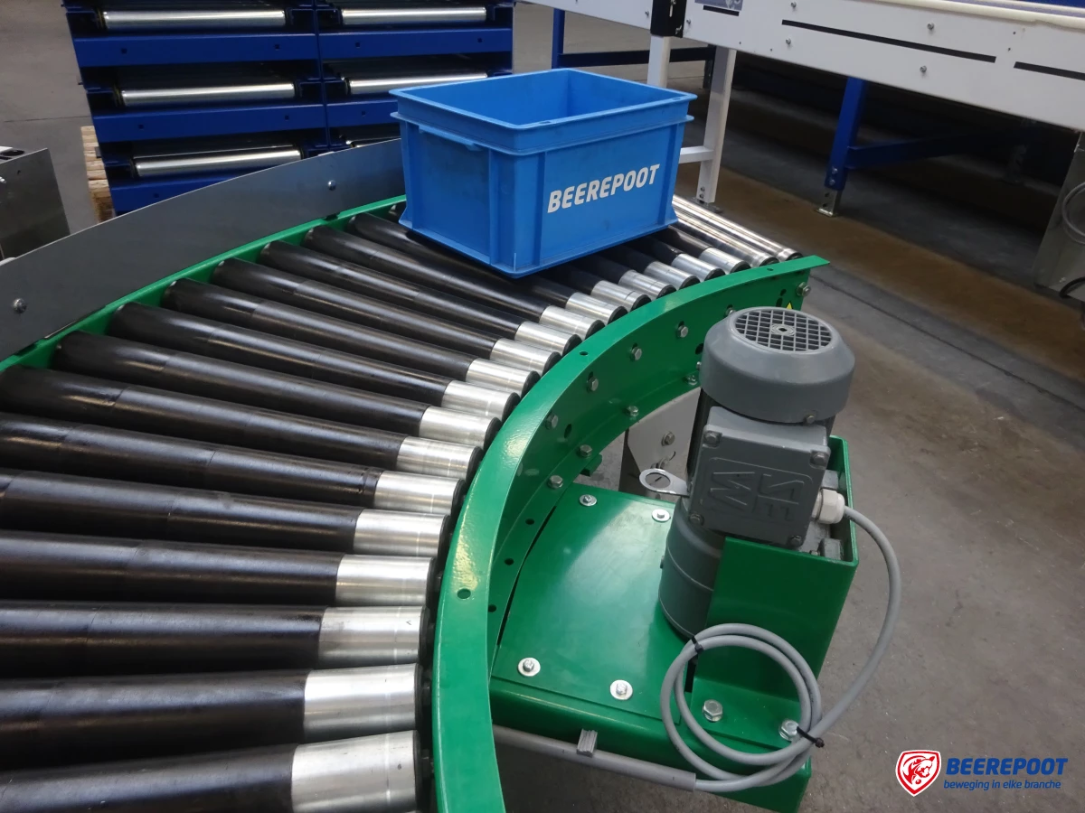 Aangedreven rollenbaanbochten